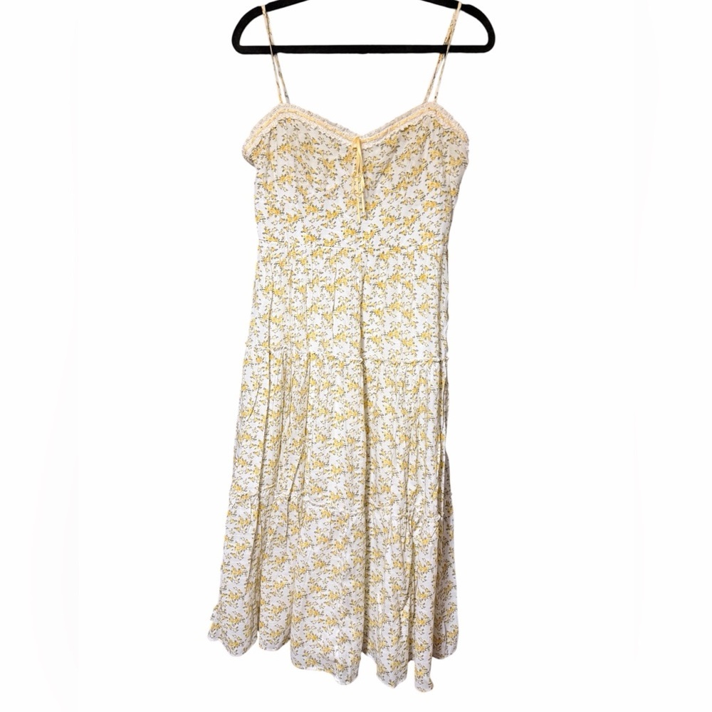 Trixxi White and Yellow Floral Dress Skinny Straps Juniors Size Large